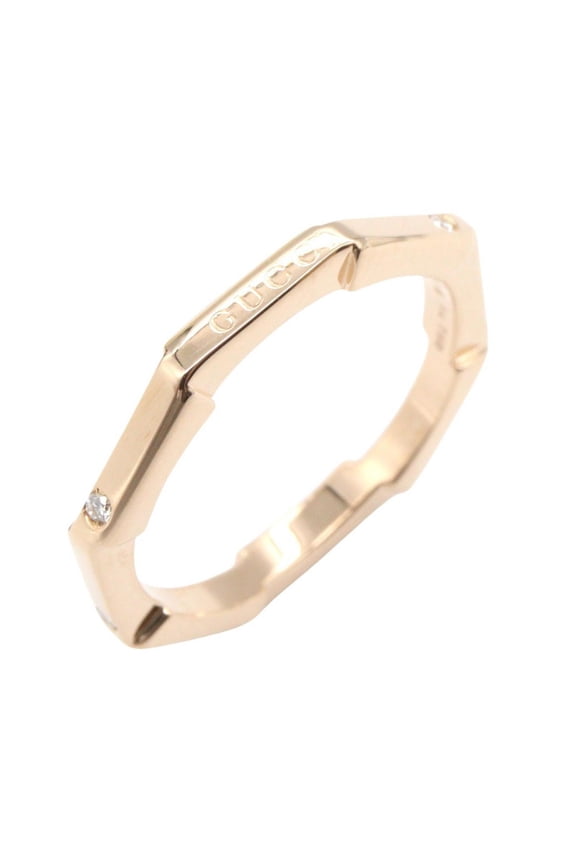 Pre-Owned Gucci Two Loves Ring, Diamond 18KPG (Pink Gold), Women's, Gold Tone, Clear Tone