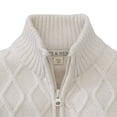 thumbnail image 3 of Hope & Henry Boys' Zip Up Cable Knit Sweater | Oatmeal, 3 of 3