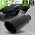 thumbnail image 2 of Magshion 4" Inlet 6" Outlet 12" Stainless Steel Exhaust Muffler Tip Straight-Through Round Diagonal Cut Black Roll Tip, 2 of 10