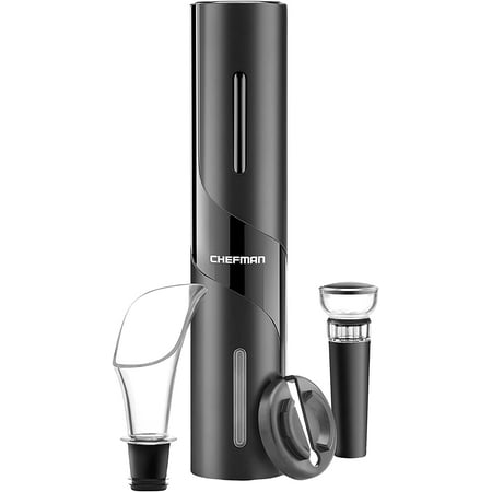 Chefman Electric Wine Opener (includes a Foil Cutter  Pourer  and Vacuum Stopper)