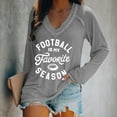 thumbnail image 2 of Womens Tops Football Is My Favorite Season Long Sleeve Shirt Football Lover V Neck Tee Comfortable Polyester Spandex Blend 4Xl Sweaters For Women, 2 of 5