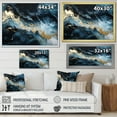 thumbnail image 5 of Designart "Mystic Harmony Gold and Blue Abstract Marble" Oversized Abstract Framed Wall Art - Modern Gold Abstract Marble Living Room Framed Canvas Art, 5 of 7