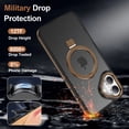 thumbnail image 6 of I-HONVA Magnetic Ring Stand Compatible with iPhone 16 Case,Military Drop Protection,Compatible with MagSafe,Matte Translucent Phone Case,Gold, 6 of 8