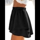 thumbnail image 2 of Pantalones Cortos Holgados de Playa para Mujer, Informales, Bohemios, Sencillos, con Volantes, de Cintura Alta y Pierna , para Vacaciones. Negro XXL, 2 of 9