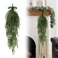 thumbnail image 2 of 4 Pack 24 Inch Christmas Teardrop Wreaths with Rustic Velvet Ribbon Bow, Artificial Greenery Door Wall Decor for Porch Mantel Holiday Decoration, 2 of 9