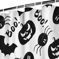 thumbnail image 3 of Halloween Black Ghosts Bats and Pumpkins Shower Curtain 36"x72" ,Bathroom Decorative Shower Curtains Set with 12 Hooks,Modern Waterproof Washable Shower Curtain, 3 of 6