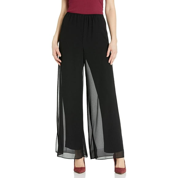Alex Evenings Womens Straight Leg Dress Pant Petite Regular Plus Sizes Large Petite Black Overlay