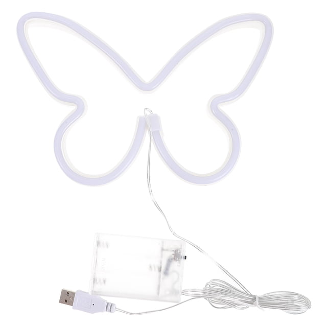 Miangastore Butterflies Neon Signs Creative LED Wall Light Battery Desktop Neon Light Decor
