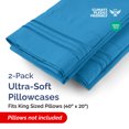 thumbnail image 3 of CGK Linens Ultra Soft & Comfy Pillowcases Set of 2 - King Size Hotel Quality Breathable 2-Piece Pillow Covers, Denim Blue, 3 of 7