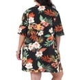 thumbnail image 2 of Agnes Orinda Conjunto de 2 Piezas de Cardigan Floral de Talla Grande para Mujeres, Impresión Tropical, Tops de Kimono Casual de Verano y Pantalones Cortos 3X Negro, 2 of 7