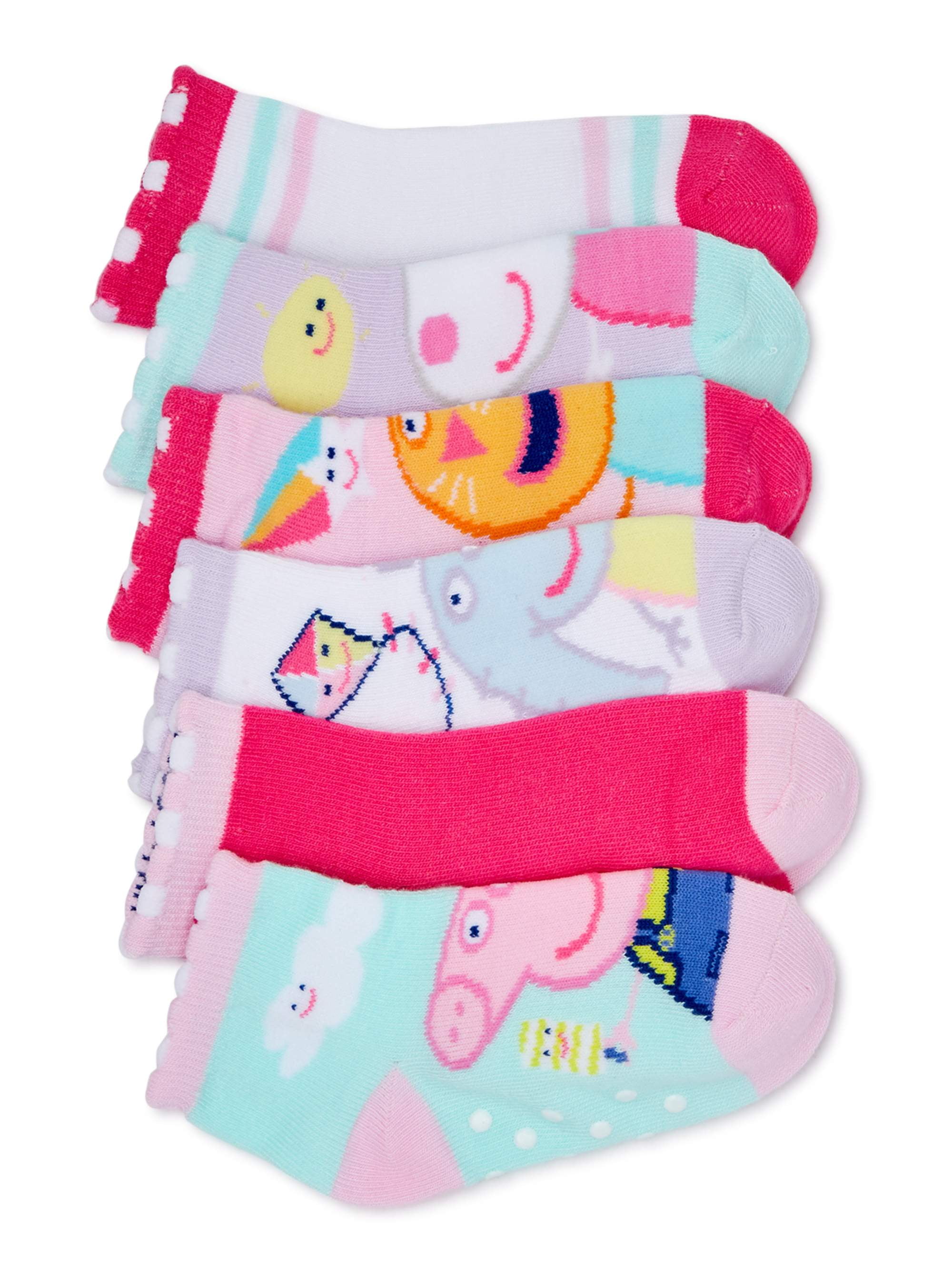 Peppa Pig Toddler Girls' Quarter Socks, 6 Pack Walmart Inventory