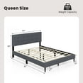 thumbnail image 3 of Costway Lit Plateforme Grand Rembourré Base de Matelas Tête de Lit Capitonnée Gris, 3 of 10