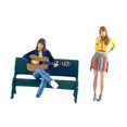 thumbnail image 4 of Esquirla 1/64 Resin Small Figures Doll for Micro Landscape Building Kits DIY Projects Yellow Black, 4 of 8