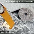 thumbnail image 6 of Assaile 2 x 6 ft Polyester Wool Spinning Gray Rectangular Hallway Bathroom Entryway Foldable Geometric Printed Persian Washable Area Rug, 6 of 8