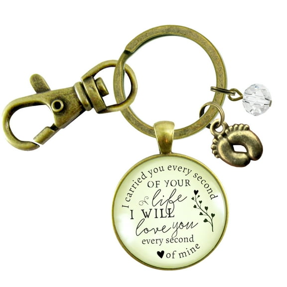 Miscarriage Gutsy Goodness Bronze Metal Keychain I Carried You Adult Female Baby Loss Keepsake