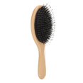 thumbnail image 1 of Cepillo de pelo de paleta ovalada, mango de madera, cerdas, cojín de masaje para el cuero cabelludo, cepillo de pelo, herramienta de peinado para desenredar, 1 of 8