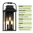 thumbnail image 6 of PARTPHONER Large Outdoor Light Fixture, 15.8'' Front Porch Light 3-Lights Anti-Rust Exterior Wall Mount Lantern Sconce with Clear Glass, 6 of 8