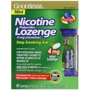GoodSense Nicotine Mini Lozenge 4mg, Mint, Sugar Free, Quit Smoking Aid, 81 ct.