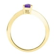 thumbnail image 2 of SZUL Women's Solitaire Pear Shaped Amethyst Wave Ring in 10K Yellow Gold, 2 of 5