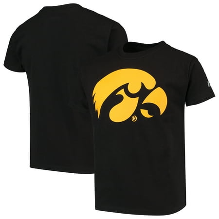 Black Iowa Hawkeyes Football Jersey - Iowa Hawkeyes Russell Youth Oversized Graphic Crew Neck T-Shirt - Black
