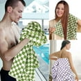 thumbnail image 7 of 1 Pack Checkered Bath Towel Set, Soft Decorative Towels for Bathroom Spa Beach, Large Shower Towels (Red), 7 of 7