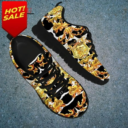 

Scarpe Basse Autunnali Barocche Floreali Dorate Infermiera Donna Retro Teschio Di Zucchero Sneakers Femminili Appartament