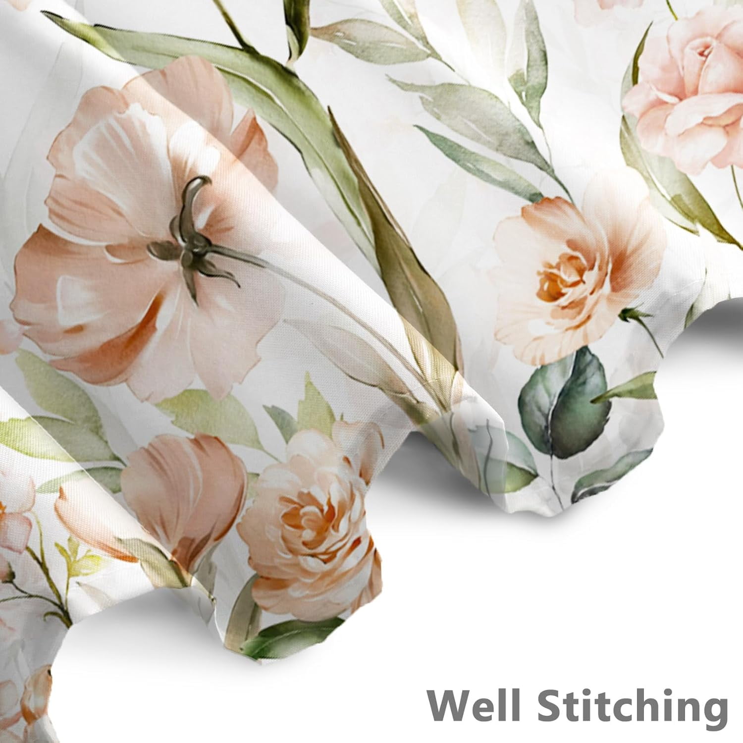Floral Shower Curtain Spring Pastel Yellow Watercolor Flower Blossom Leaves Plants Botanical Shower Curtains Set for Bathroom Decor Polyester Fabric Waterproof with Hooks 72x80 inch