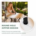 thumbnail image 5 of Round Outdoor Tablecloth with Umbrella Hole and Zipper, Burnt Orange White Ombre Fitted Table Cover with Elastic for 55-60 Inch, Modern Abstract Art Farmhouse Gradient Waterproof Patio Tablecoths, 5 of 9