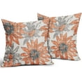 thumbnail image 2 of Orange Grey Gray Pillow Covers 16x16 Set of 2 Retro Sunflower Flowers Print Decorative Throw Pillows Outdoor Modern Art Floral Pillowcase Square Linen Cushion Case for Home Sofa Couch Bed, 2 of 6