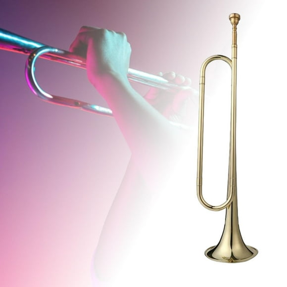 BELOVING Clairon Plat en Laiton Clairon avec Embouchure pour Débutant Cavalerie Enfants