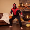 thumbnail image 4 of Halloween Sweatshirt Hero Hoodies Pullover Spider Superhero Graphic Print Tops for Halloween Vermilion L, 4 of 6