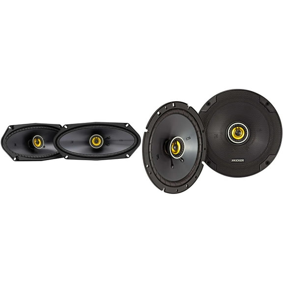 Kicker 46CSC674 CS-Series CSC67 6.75-Inch (165mm) Coaxial Speakers w/ 50CSC4104 4x10" Coaxial Bundle
