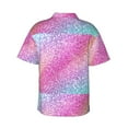 thumbnail image 3 of Uemuo Fun Rainbow Pink Printed Regular Fit Short Sleeve Casual Hawaiian Shirt for Men,Aloha shirt,Tropical shirt,Floral print shirt,Vacation Beach shirt-, 3 of 9