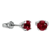 SuperJeweler 0.60 Carat Garnet Stud Earrings for Women in 14 Karat White Gold Filled, Elegant Garnet Earrings for Women, Classic Stud Earrings