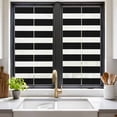 thumbnail image 2 of Black Striped Window Privacy Film, Modern Simple Monochrome Geometric White Static Cling UV Sun Blocking Heat Control Window Tint Day and Night, Non-Adhesive One Way Windows Privacy Cover 19.6x39.3, 2 of 7