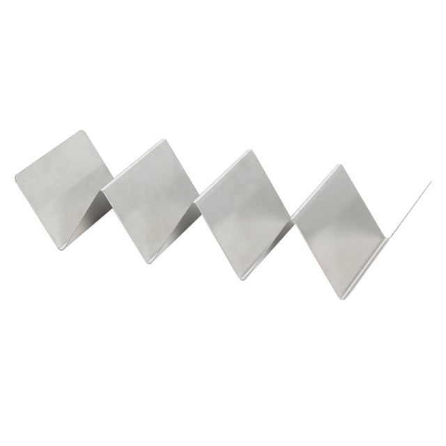 Soporte para tacos de acero inoxidable con forma de onda para galletas, estante para comida mexicana, soporte para galletas para panqueques AweSitey JJ15400-03