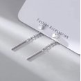 thumbnail image 2 of Tiny Cube Threader Earrings, S925 Sterling Silver Minimalist Geometric Earrings - Shanali Jewelry, 2 of 9