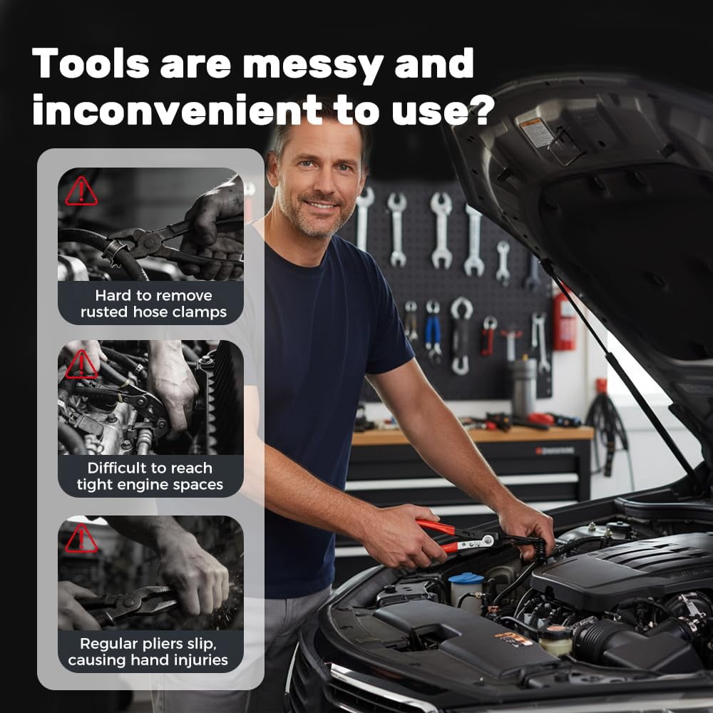 Professional Hose Clamp Kit, 2026 New Hose Clamp Pliers Set, Fuel Filter Caliper, Disconnecting Pliers,Crimping Plier,Cutting Plier,Wire Strippers for Electrical Repairs,Auto Maintenance