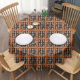 thumbnail image 3 of Black Red Skull Tile Pattern Round Tablecloth 60"x60",Wrinkle Wipeable Table Cloth for Kitchen Dining Room Picnic Patio Party, 3 of 6