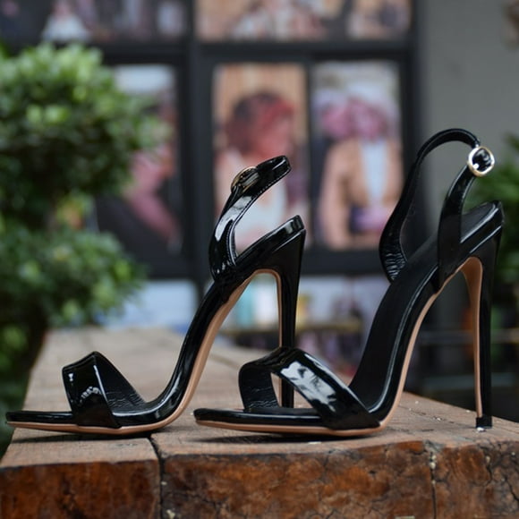 DEEPCRAFF 1 Pair Heels For Women High Heel Sandals With Rubber Sole Black