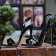 thumbnail image 5 of par de sandalias de tacón alto de metal para mujer, elegantes y finas, con tacón alto, sexys, color negro, talla 45 (EU42.5, US10.5, UK8)., 5 of 7