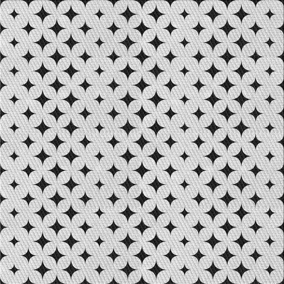 Ahgly Company Indoor Square Patterned Off-White Novelty Area Rugs, 4' Square