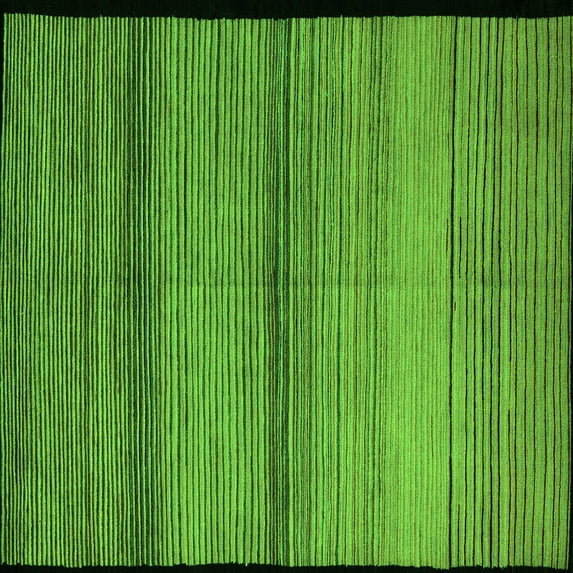 Ahgly Company Indoor Square Abstract Green Modern Area Rugs, 6' Square