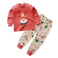 thumbnail image 1 of Ropa de dormir de algodón para niños y niñas, Pijamas de Navidad, conjunto de dos piezas de algodón para el hogar de 2 a 7 años, 1 of 4
