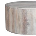 thumbnail image 3 of 36 Inch Coffee Table- Handcrafted Drum Shape- Washed White Mango Wood, 3 of 5