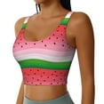 thumbnail image 2 of Gukieu Watermelon Print Women's Sports Vest, Low-neck U-shaped Removable Pad Sports Bra for Yoga, Exercise, Dance-Small, 2 of 8
