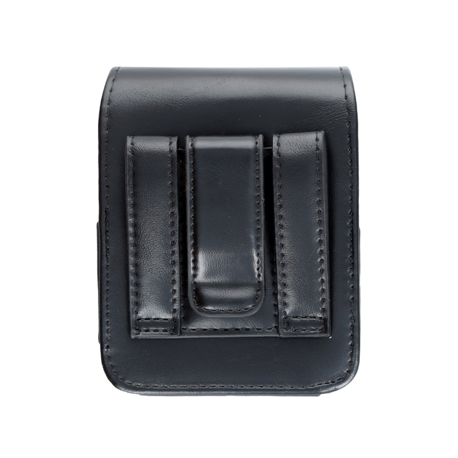 Flip Leather Cell Phone Pouch Holder with Card Slot Magnetic for Galaxy Z Flip - Black
