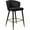 Black, variant on Maykoosh City Sleek Modern, Contemporary Velvet Upholstered Counter Height Stool with Channel Tufting and Gold Tipped, Black Metal Legs, Grey, 20" W x 21" D x 36.5" H-Color:Black