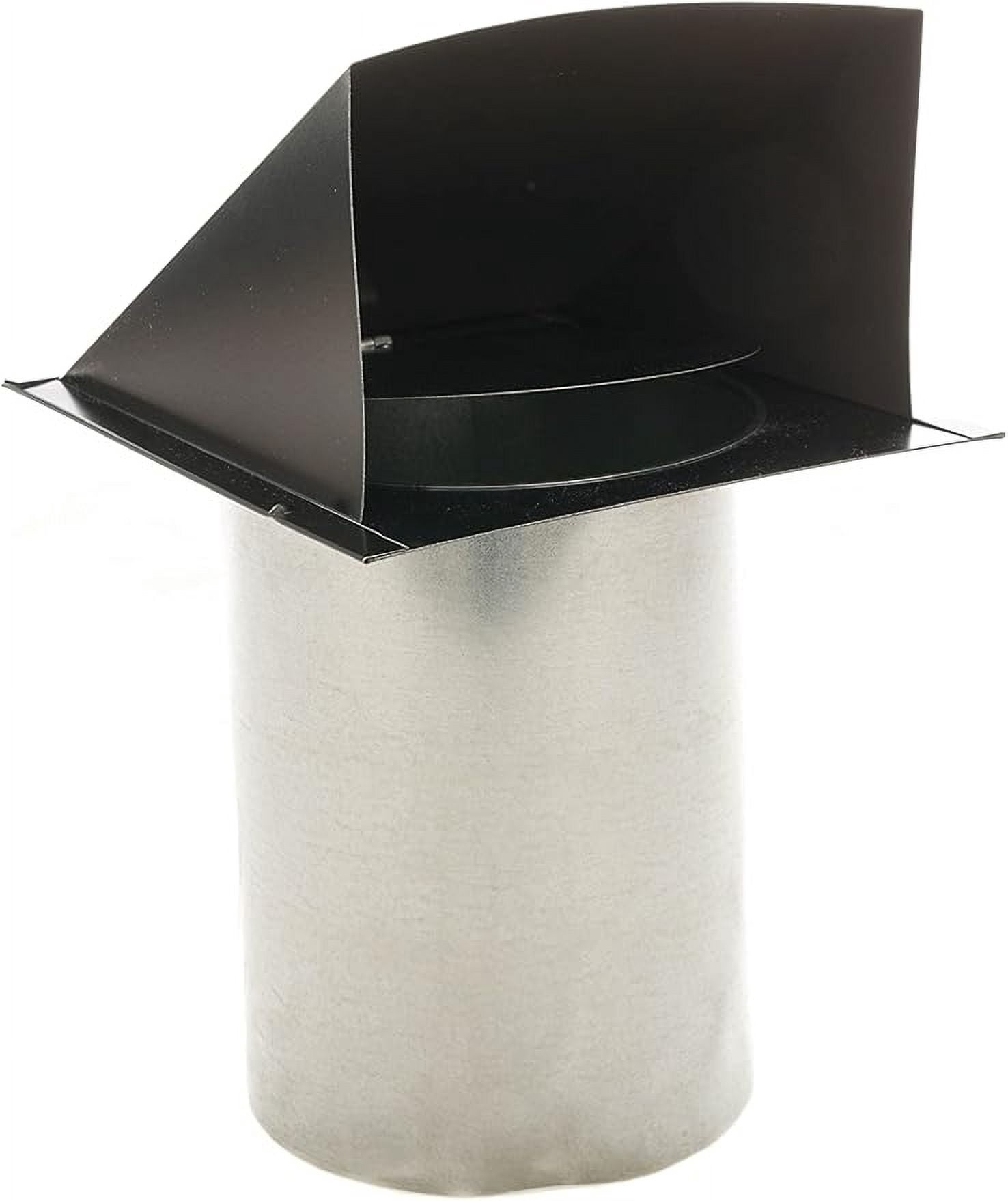RDP 6" Hooded Wall Vent with Screen and Damper (Black)