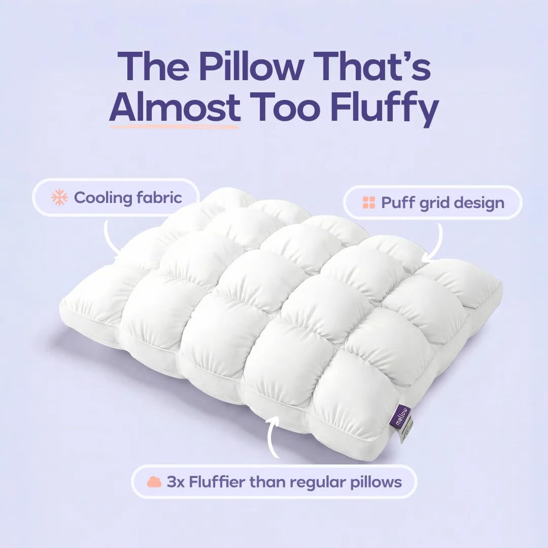 Mellow Baby Blue Puff Pillow Standard